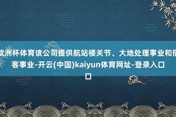 欧洲杯体育该公司提供航站楼关节、大地处理事业和搭客事业-开云(中国)kaiyun体育网址-登录入口